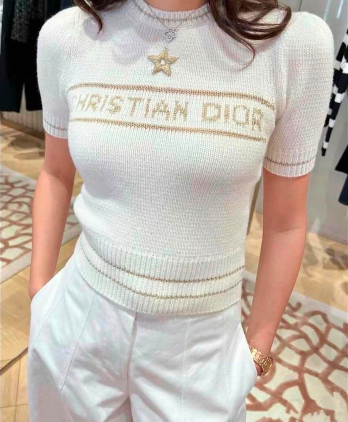 Christian Dior Short-Sleeved Sweater