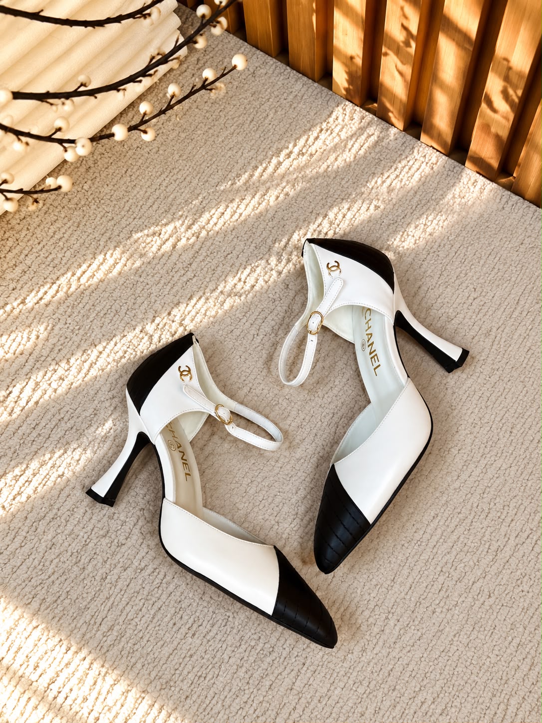 Chanel Two-Tone Leather Pumps