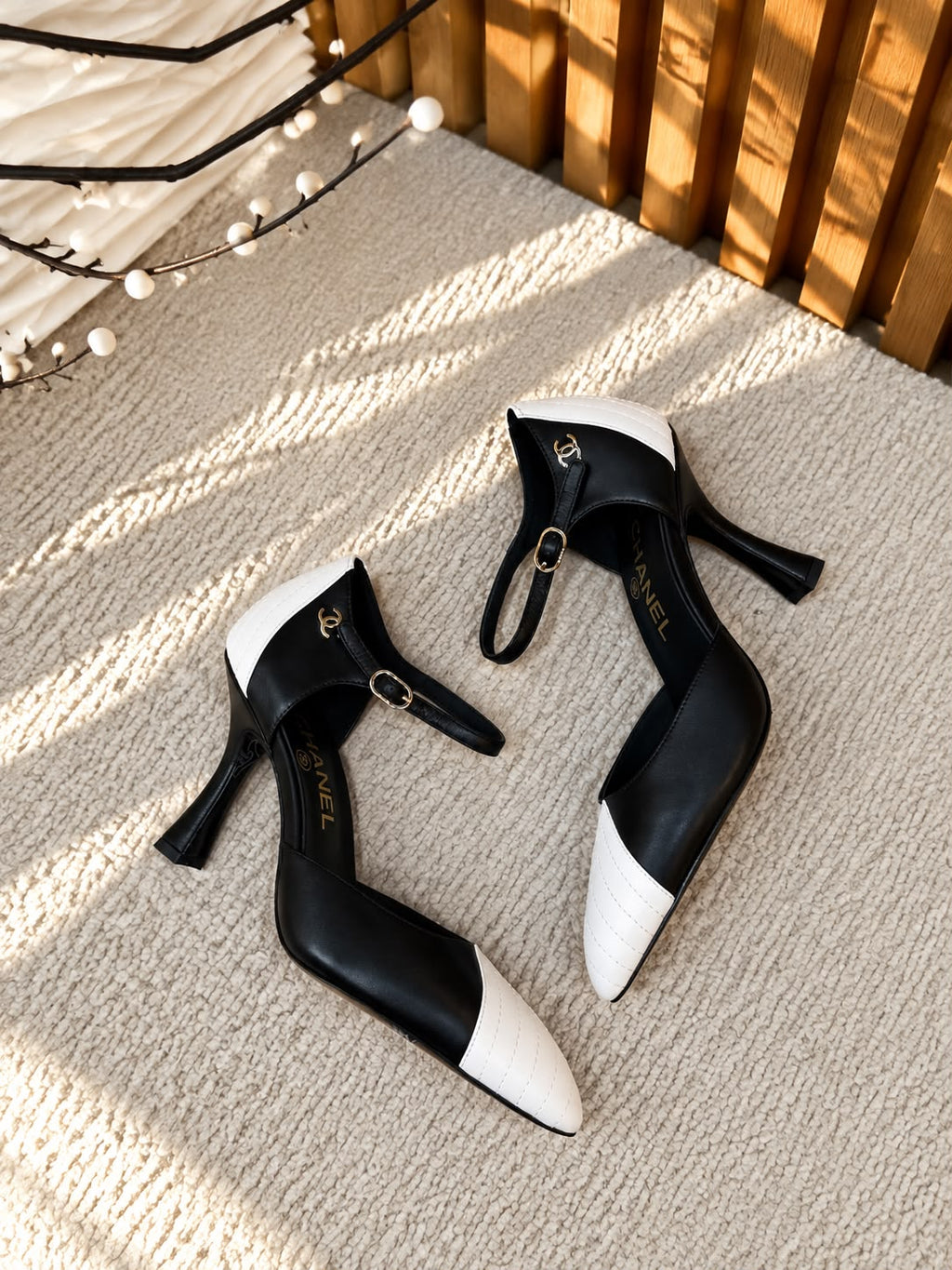 Chanel Two-Tone Leather Pumps