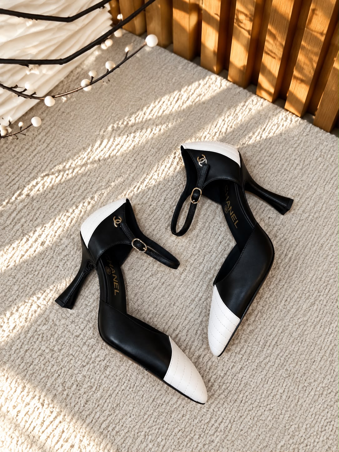 Chanel Two-Tone Leather Pumps