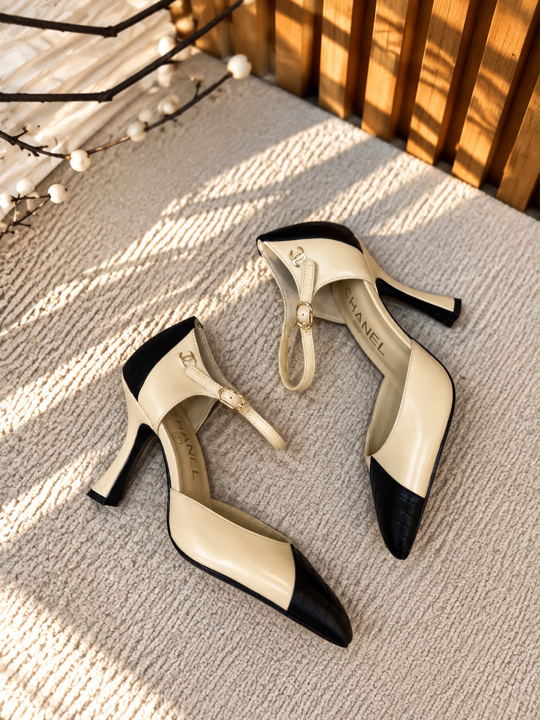Chanel Two-Tone Leather Pumps