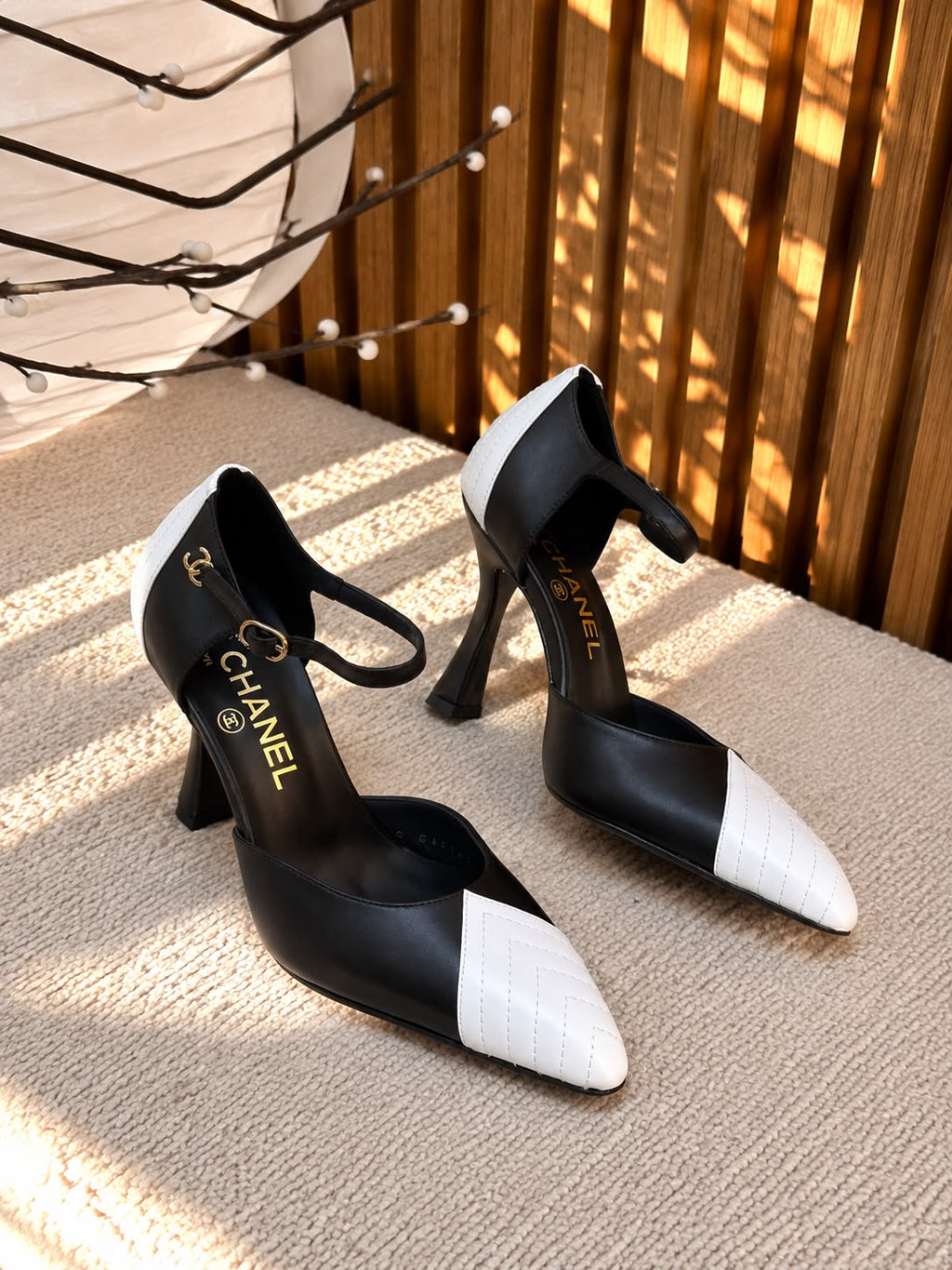Chanel Two-Tone Leather Pumps