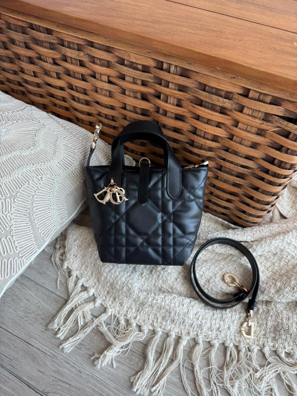 Dior Mini Book Tote Macrocannage Calfskin ￼