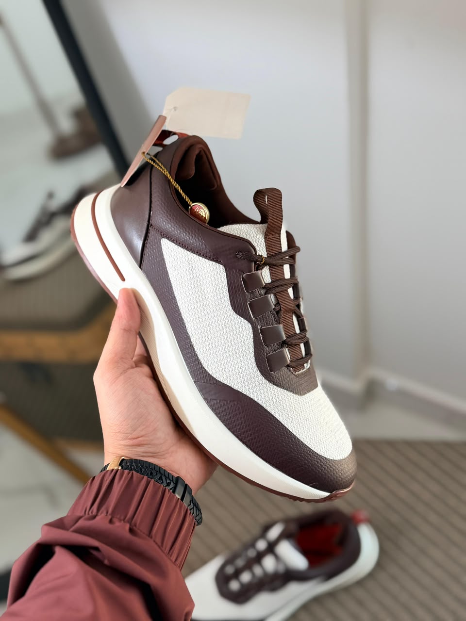 Loro Piana Flexy Walk Sneakers - Brown 360