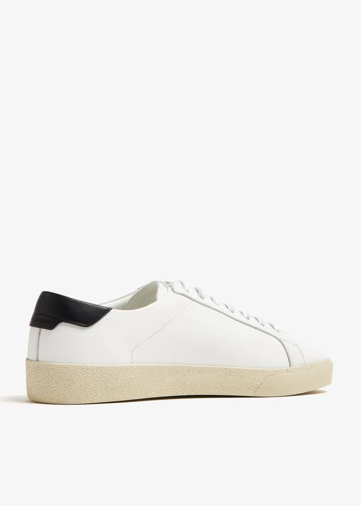 Saint Laurent Court Classic SL/06 Embroidered Sneakers in Leather