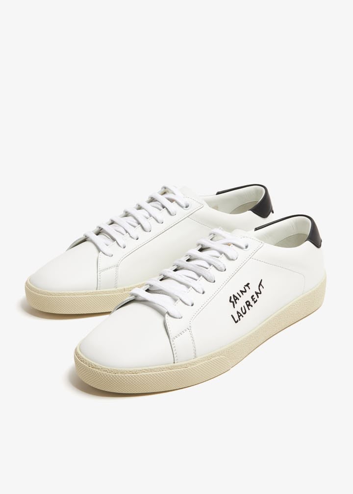 Saint Laurent Court Classic SL/06 Embroidered Sneakers in Leather