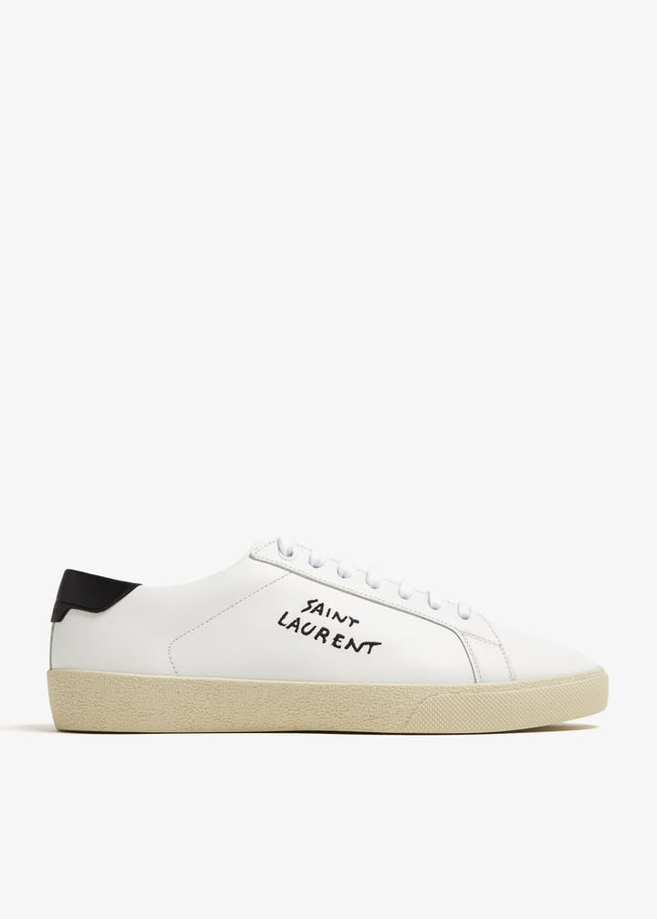 Saint Laurent Court Classic SL/06 Embroidered Sneakers in Leather