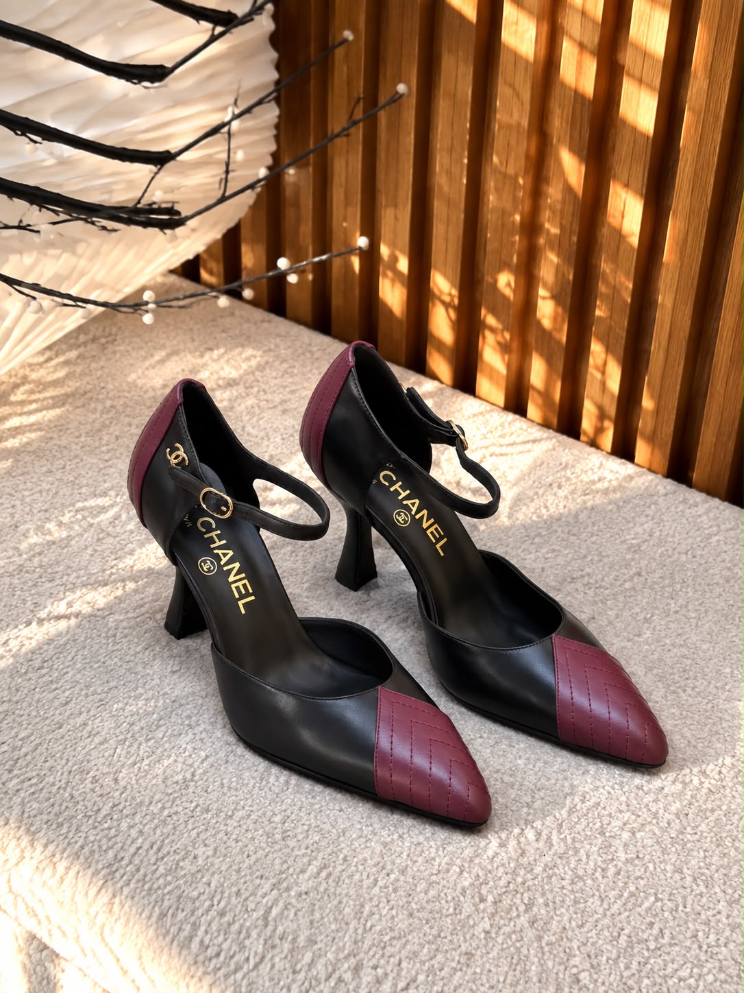 Chanel Two-Tone Leather Pumps