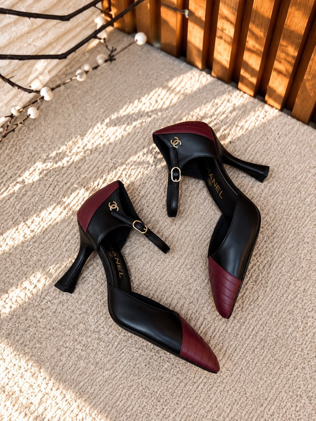 Chanel Two-Tone Leather Pumps