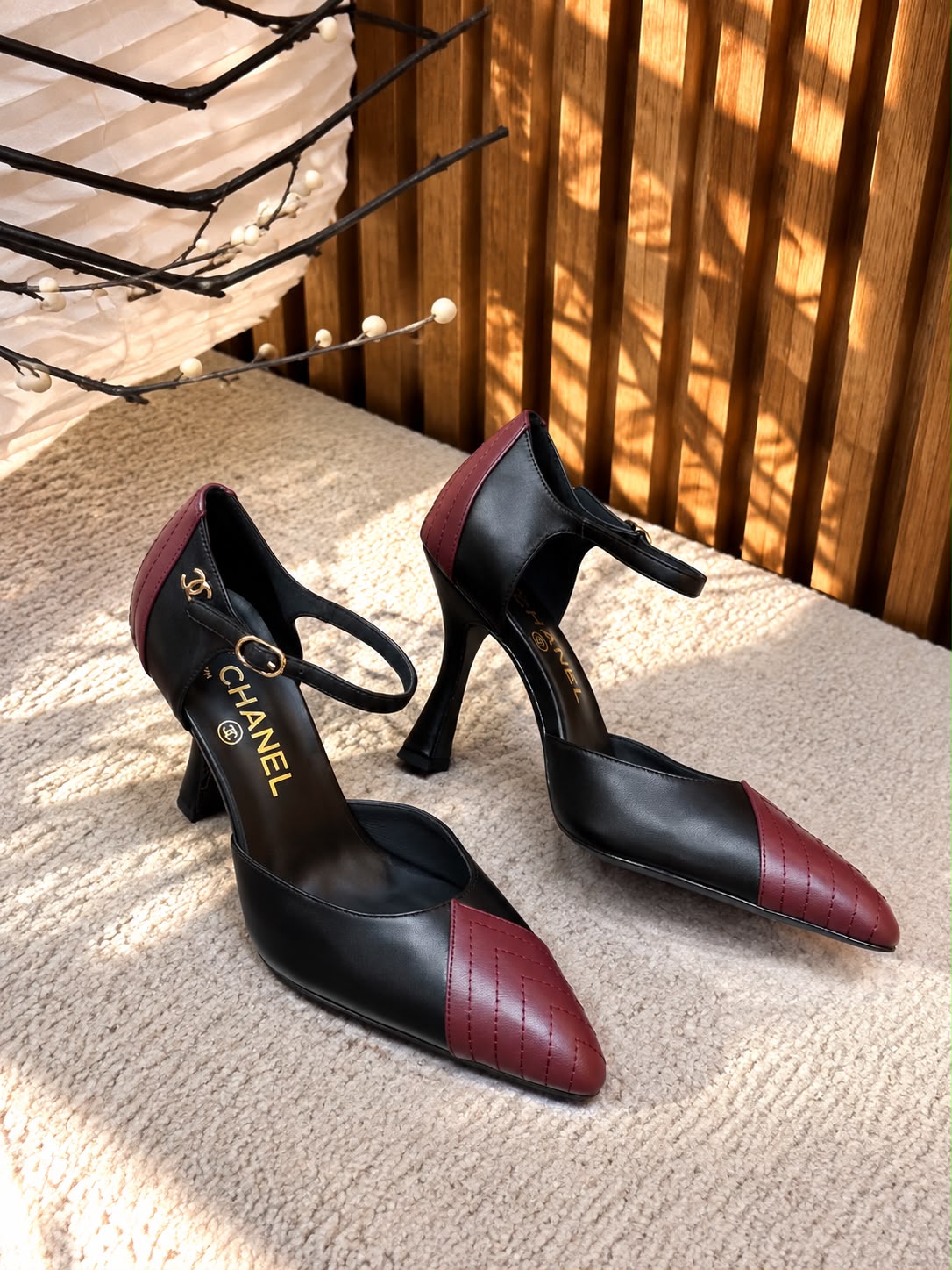 Chanel Two-Tone Leather Pumps