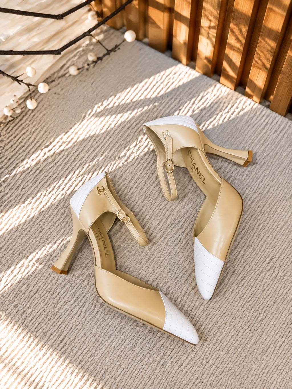 Chanel Two-Tone Leather Pumps