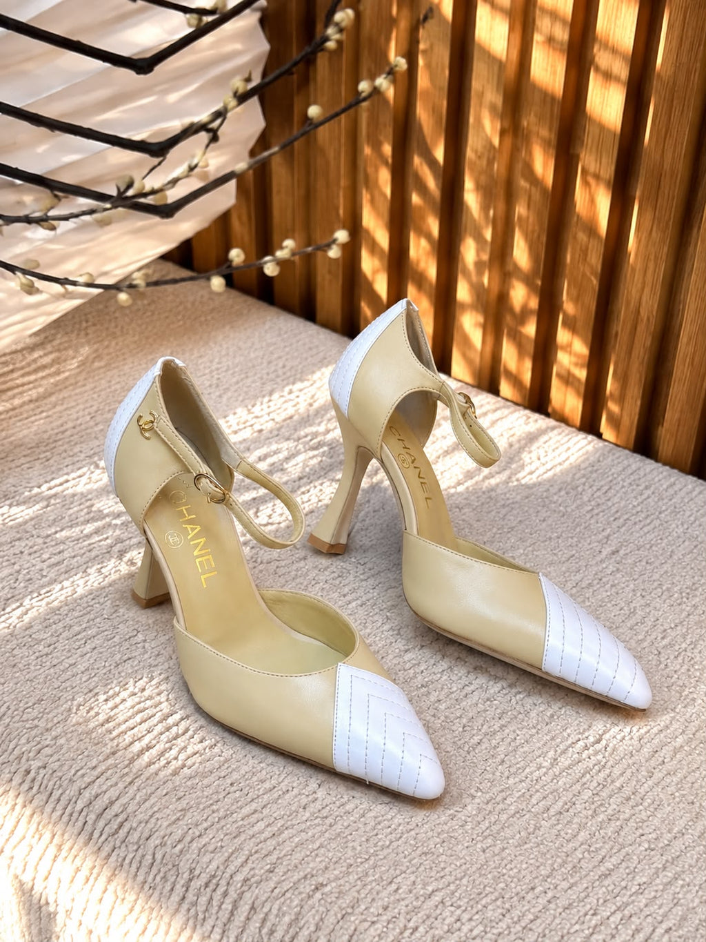 Chanel Two-Tone Leather Pumps