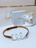 Chloé Signature Logo Buckle Leather Belt