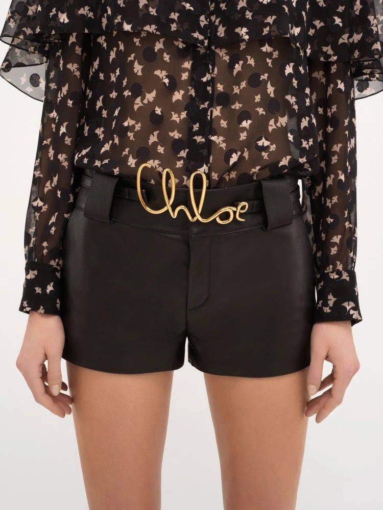 Chloé Signature Logo Buckle Leather Belt