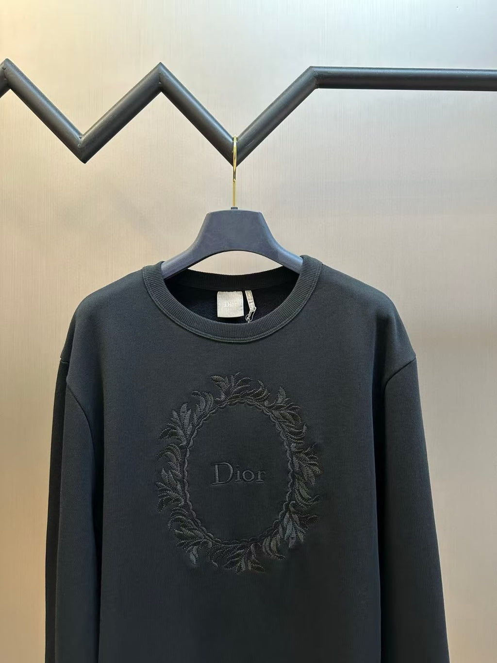 Dior Floral / Wreath Embroidered Crewneck Sweatshirt