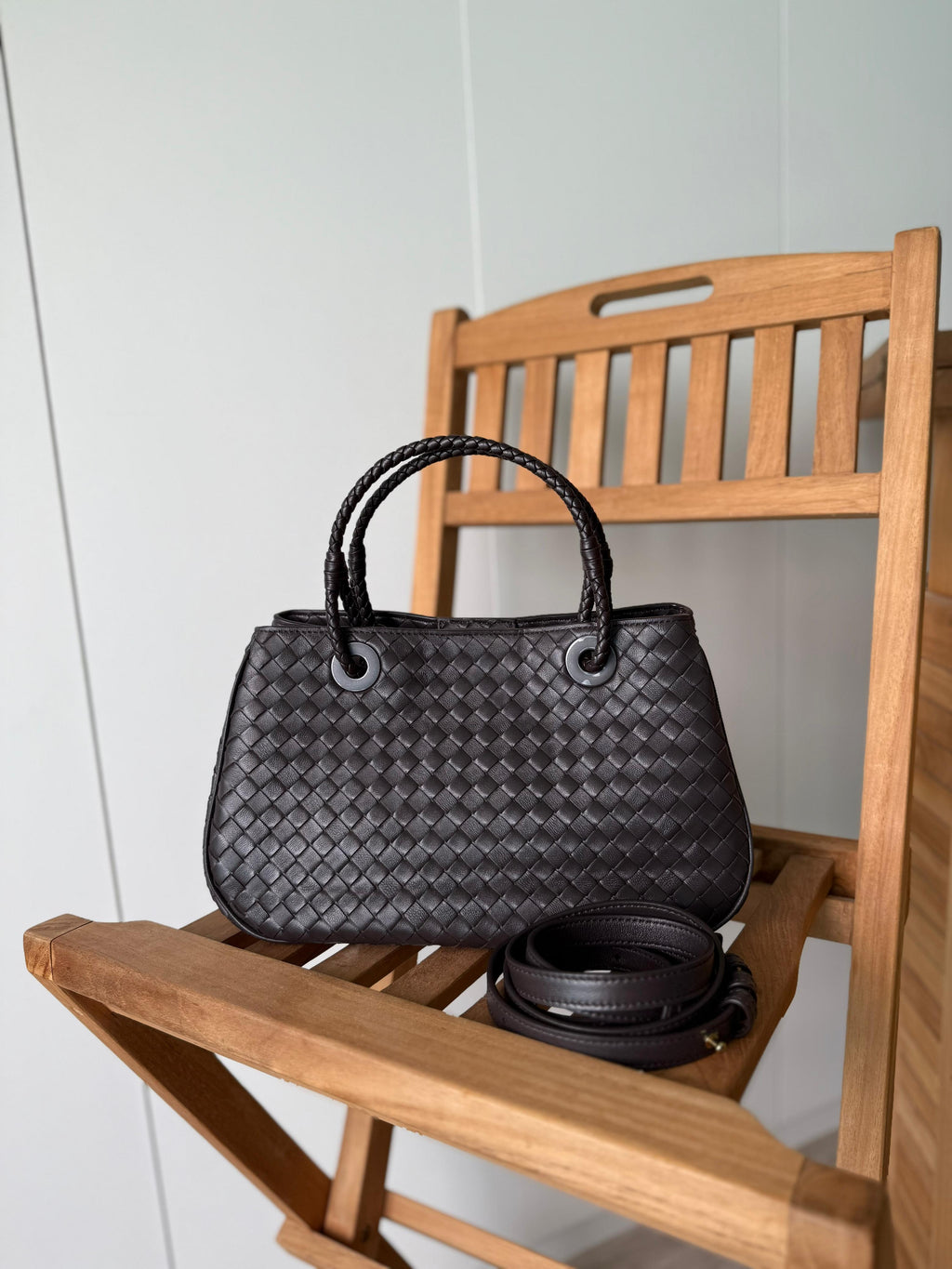 Bottega Veneta Intrecciato Leather Top Handle Bag