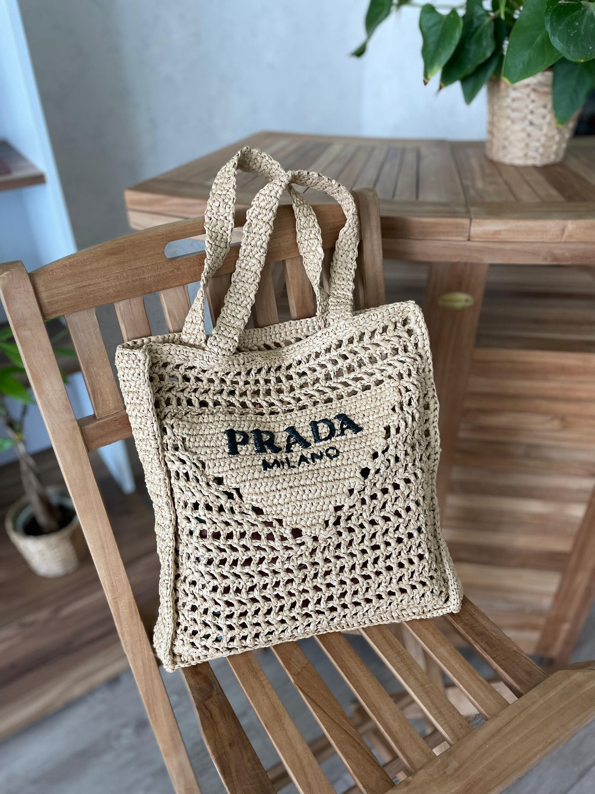 Prada Crochet Tote Bag