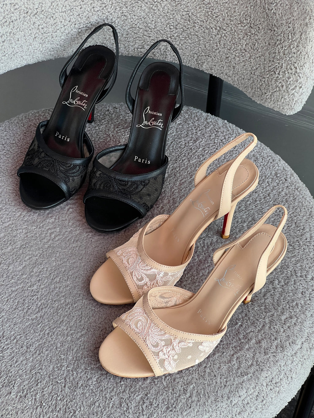 Christian Louboutin Stiletto Heel Slingback Sandal