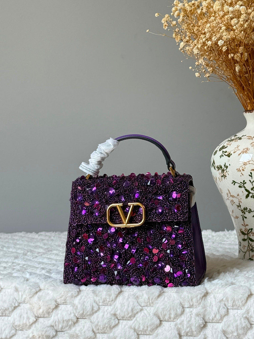 Valentino Embellished Top Handle Bag