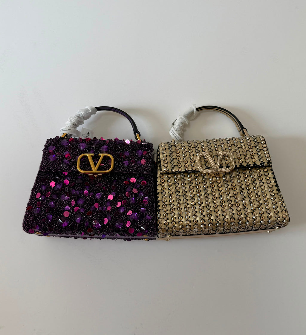 Valentino Embellished Top Handle Bag