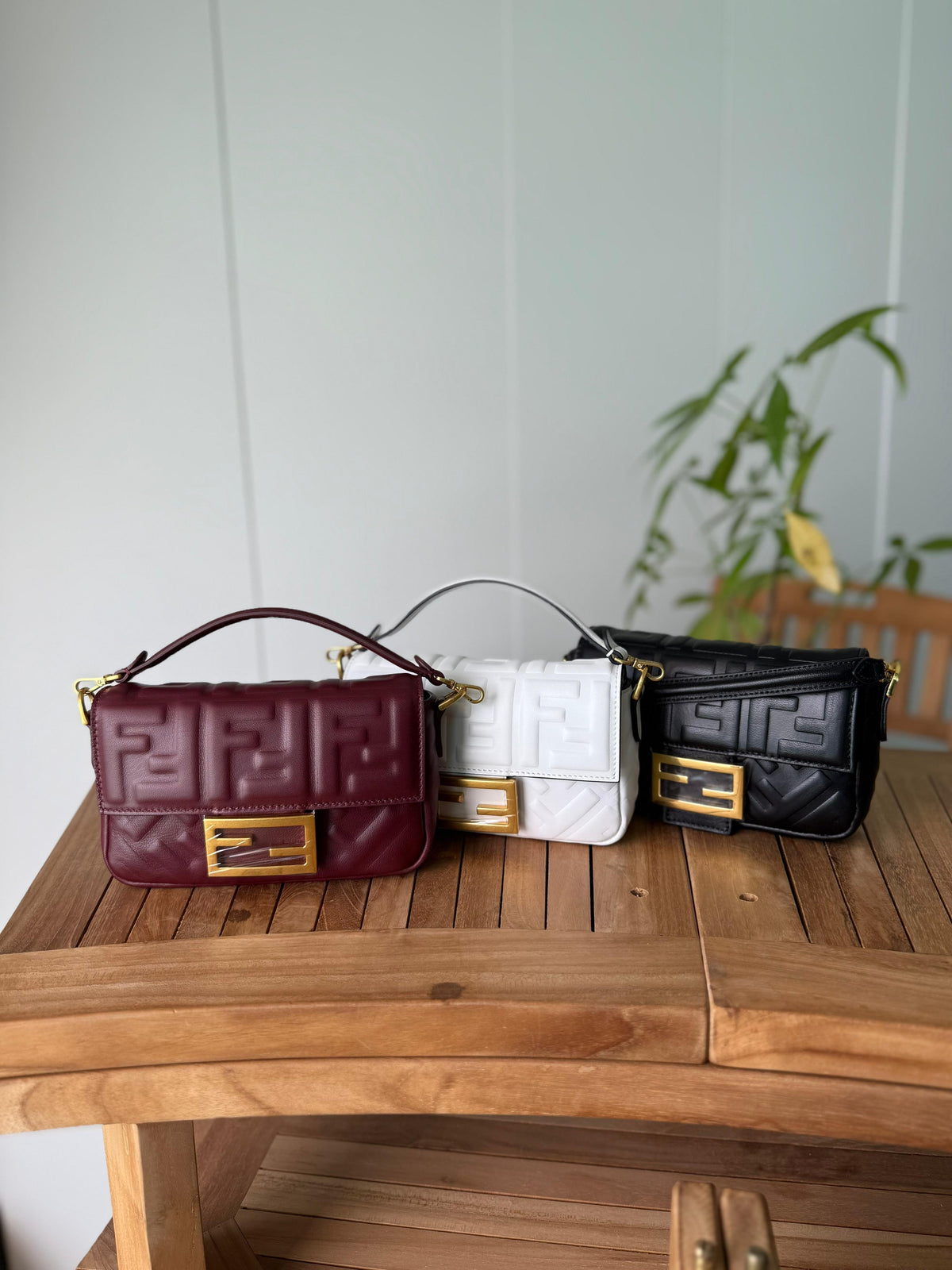 Fendi Baguette / FF Logo Embossed Bag