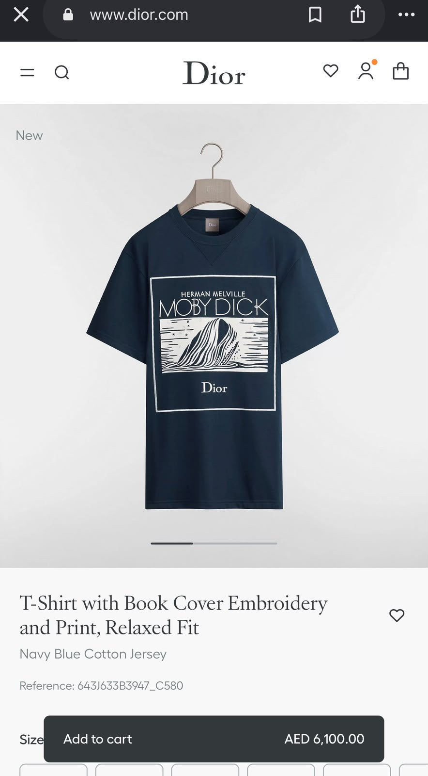  Dior Melville Moby Dick Graphic T-Shirt