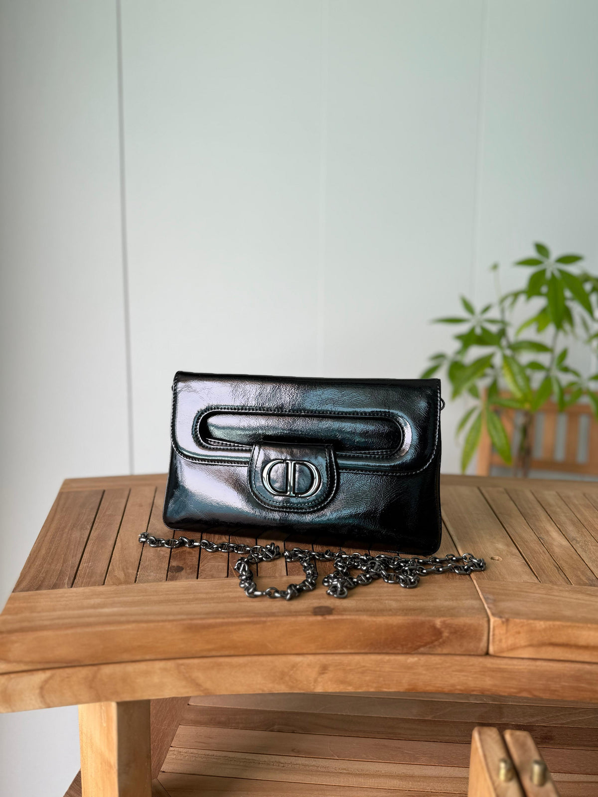 Christian Dior Patent Leather Chain Bag