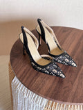 Dior J'Adior  Embroidered Mesh Slingback Pump)
