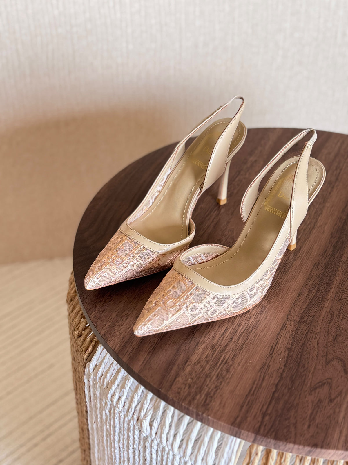 Dior J'Adior  Embroidered Mesh Slingback Pump