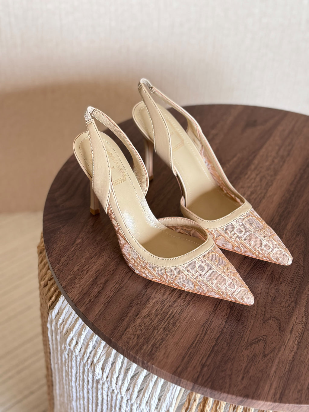 Dior J'Adior  Embroidered Mesh Slingback Pump
