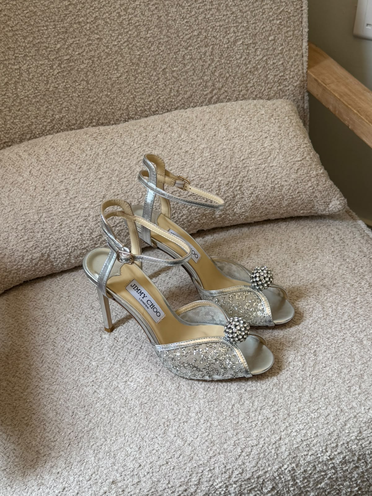 Jimmy Choo Sacora Lace & Crystal-Embellished