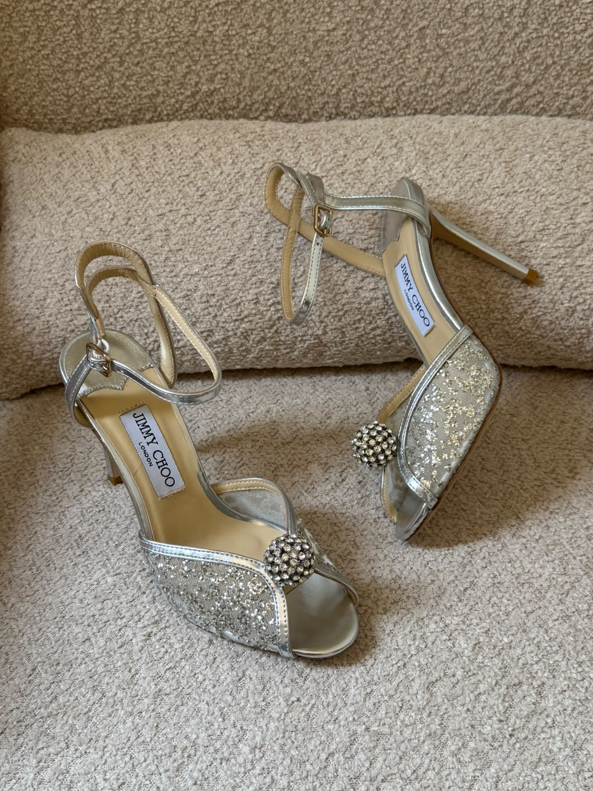 Jimmy Choo Sacora Lace & Crystal-Embellished
