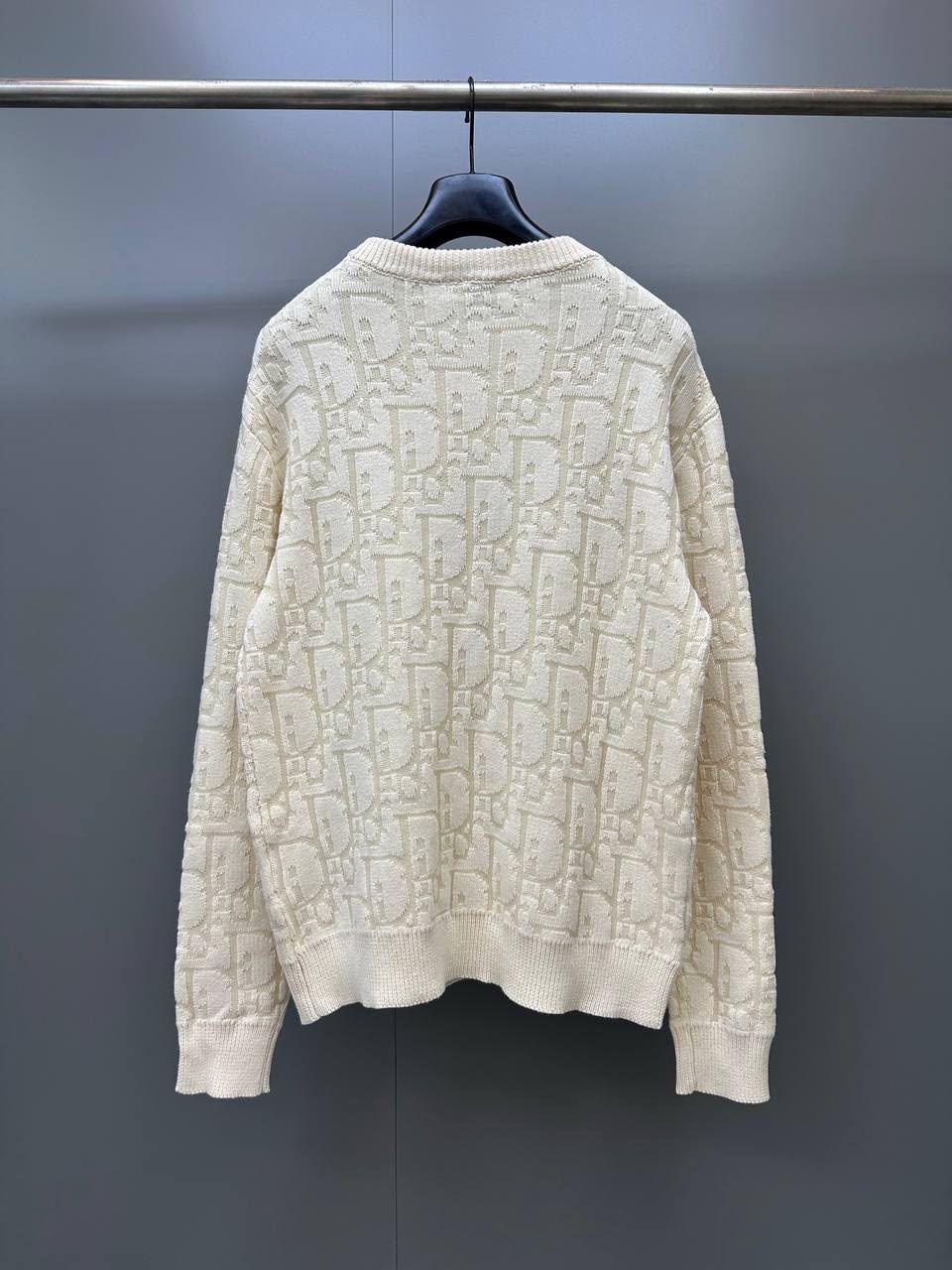 Dior Oblique Textured Knit Crewneck Sweater