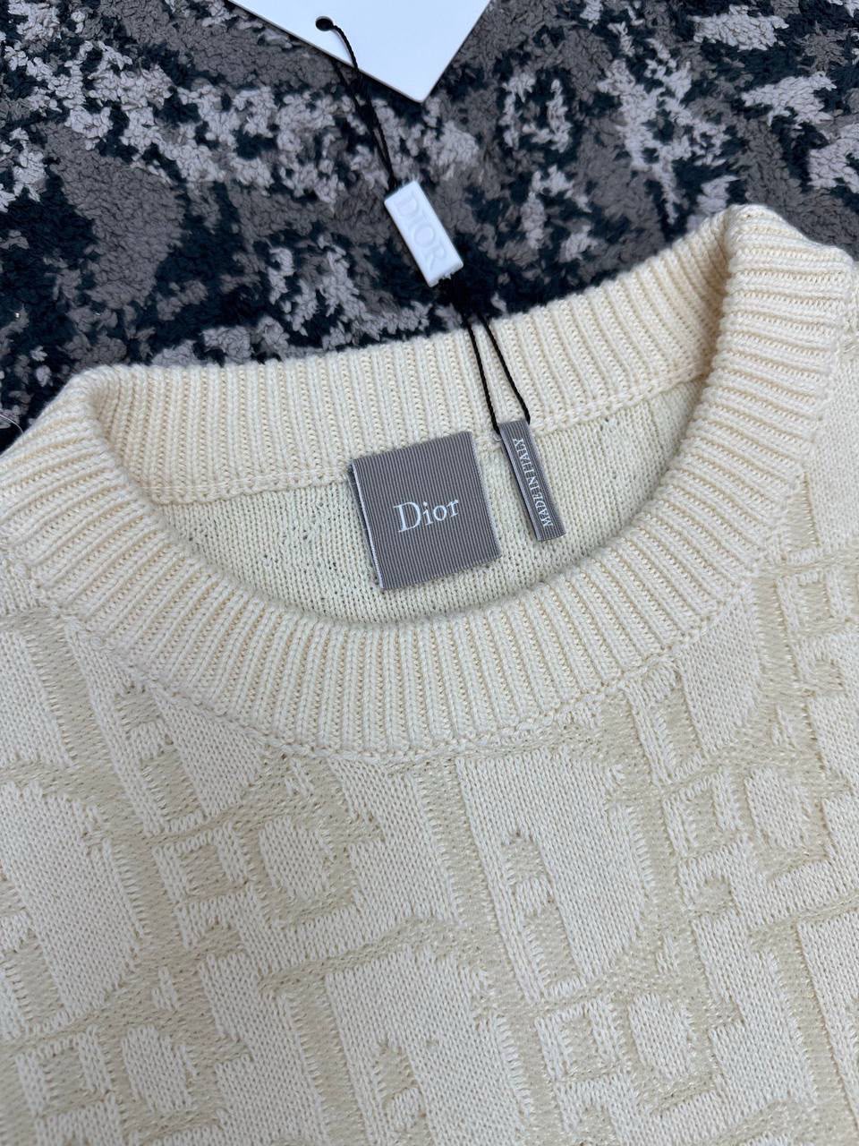 Dior Oblique Textured Knit Crewneck Sweater