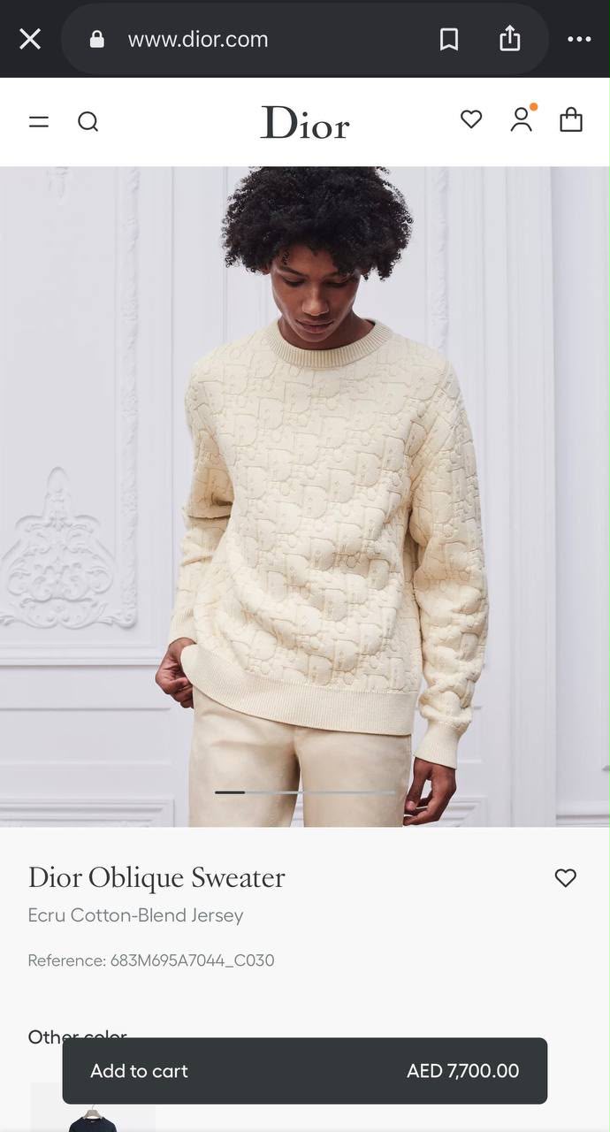 Dior Oblique Textured Knit Crewneck Sweater