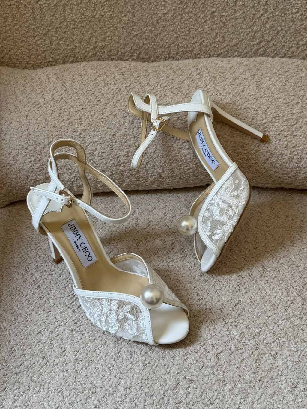 Jimmy Choo Sacora Lace & Crystal-Embellished