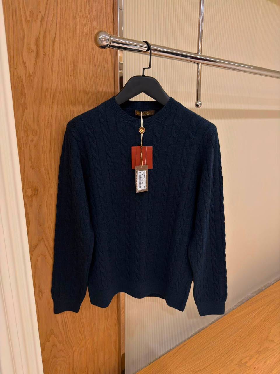 Loro Piana Cable-Knit Cashmere Crewneck Sweater