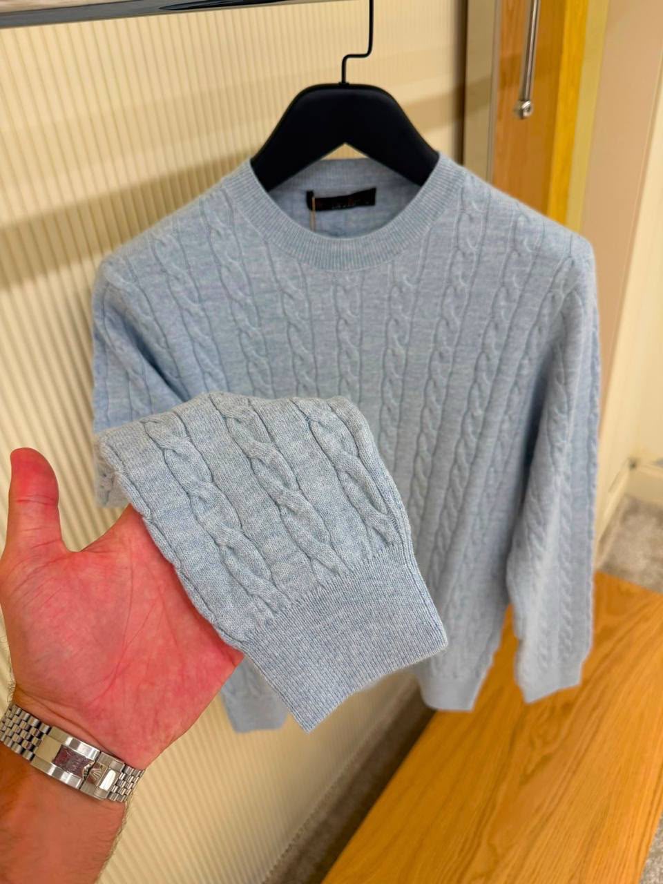 Loro Piana Cable-Knit Cashmere Crewneck Sweater