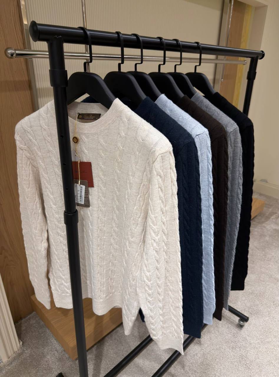 Loro Piana Cable-Knit Cashmere Crewneck Sweater