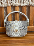 Chanel Python Leather Top Handle Flap Bag