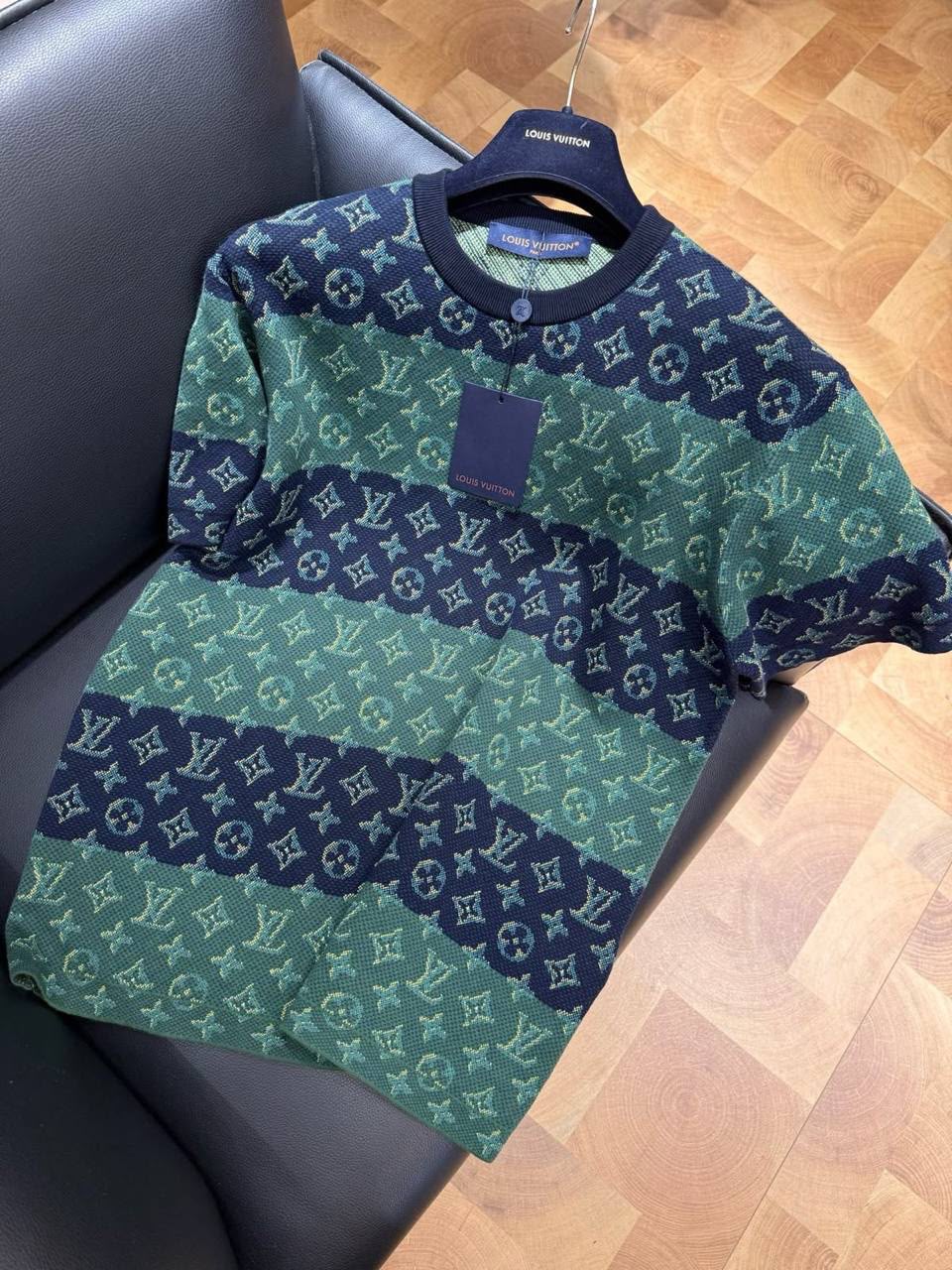 Louis Vuitton Monogram Striped Knit Short-Sleeve Top