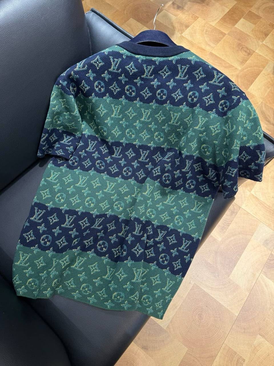 Louis Vuitton Monogram Striped Knit Short-Sleeve Top