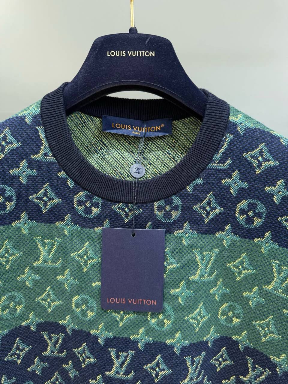 Louis Vuitton Monogram Striped Knit Short-Sleeve Top