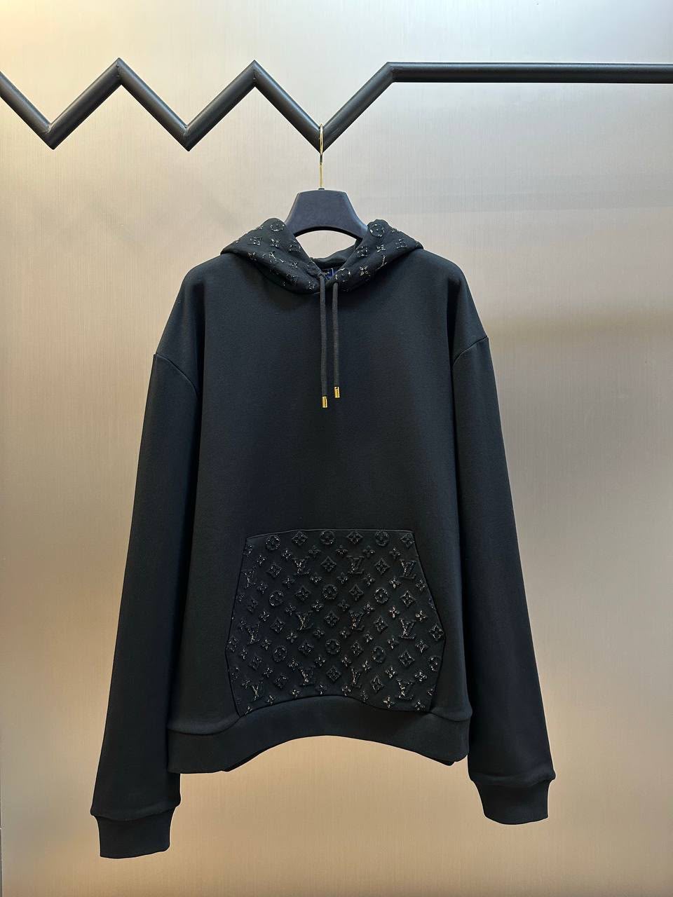 Louis Vuitton Monogram Trimmed Black Hoodie