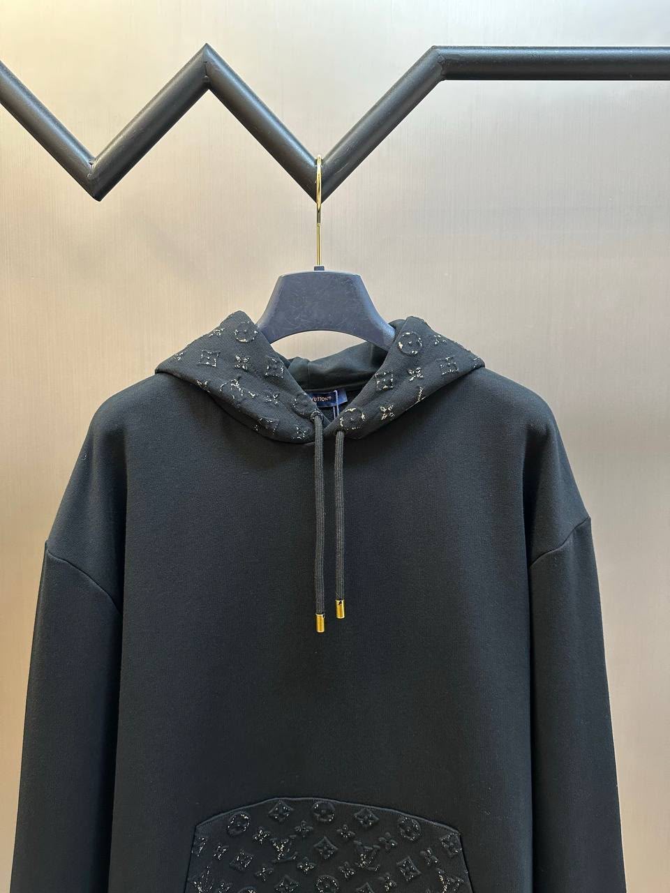 Louis Vuitton Monogram Trimmed Black Hoodie