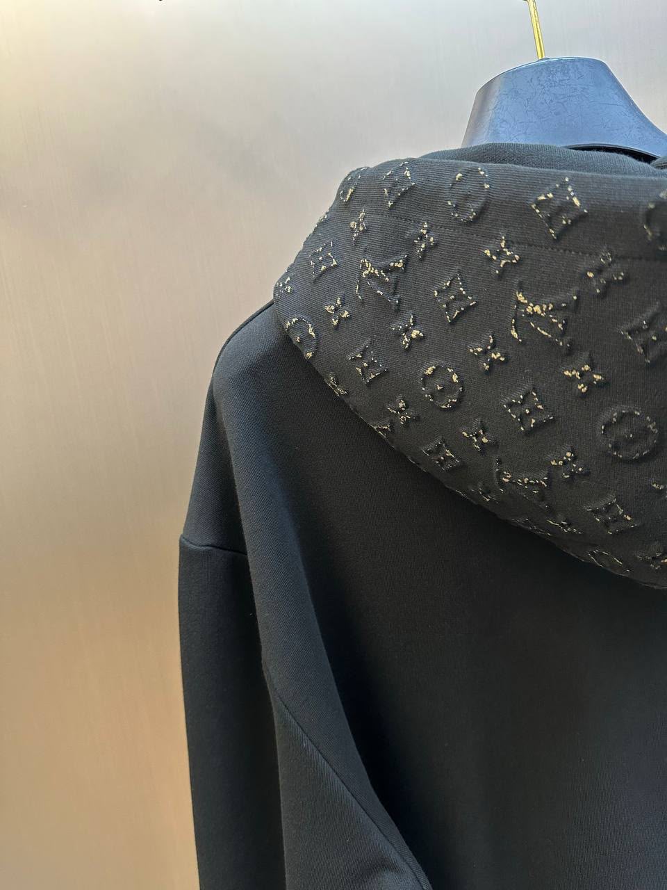 Louis Vuitton Monogram Trimmed Black Hoodie