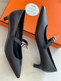 Hermès Leather Mary Jane Pumps with Kelly