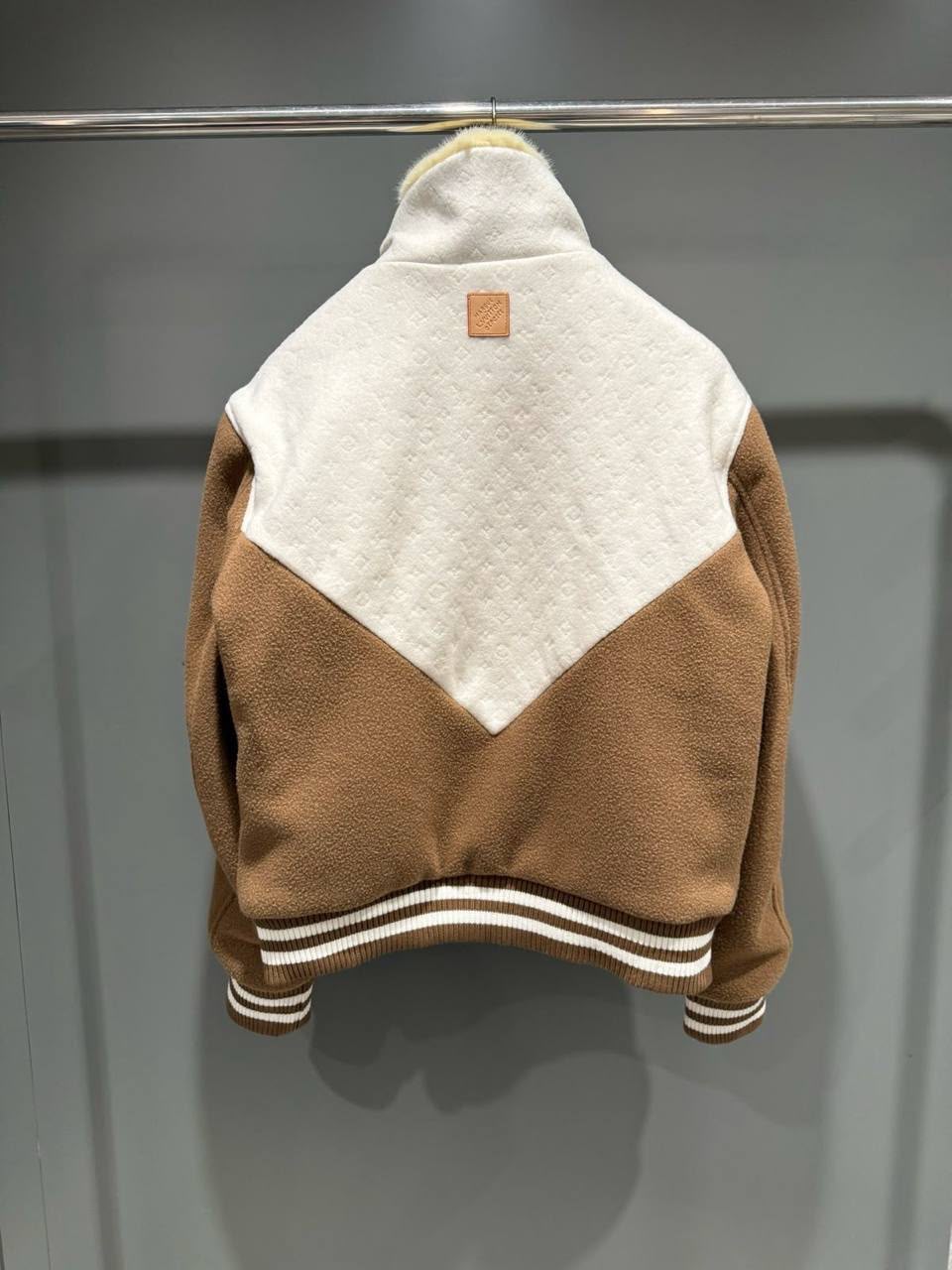 Louis Vuitton Shearling / Fleece Colorblock Bomber Jacket