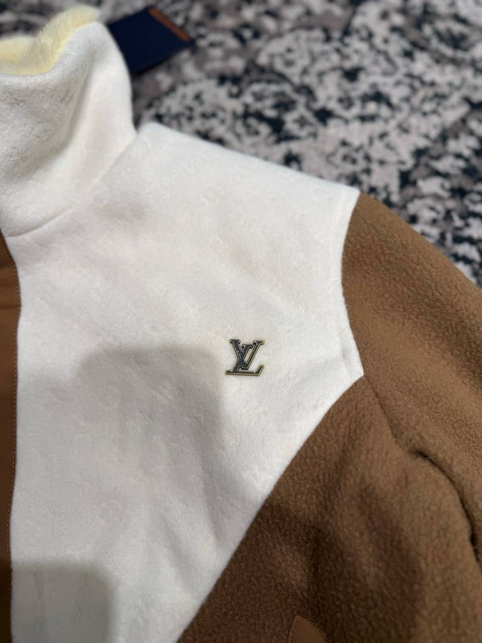 Louis Vuitton Shearling / Fleece Colorblock Bomber Jacket