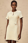 Sandro Short-Sleeve Textured Knit Mini Dress